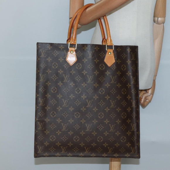LOUIS VUITTON Monogram Sac Plat Hand Bag M51140 LV Auth 139486