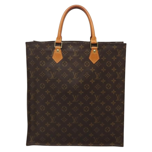 LOUIS VUITTON Monogram Sac Plat Hand Bag M51140 LV Auth 139486