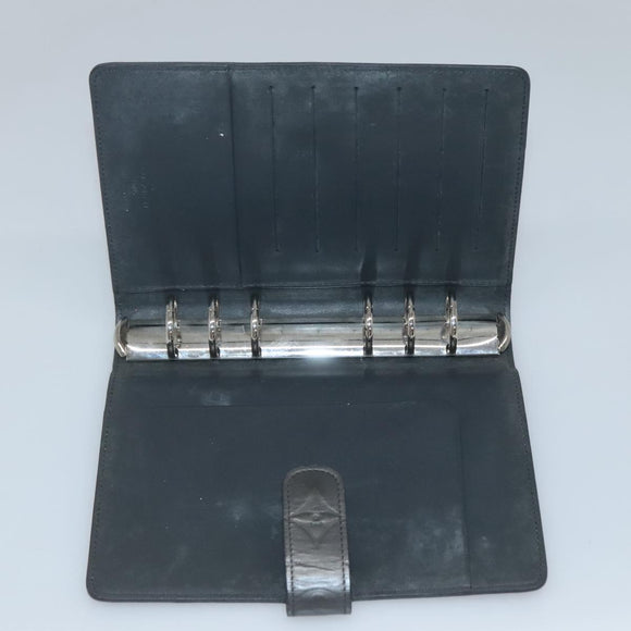 LOUIS VUITTON Monogram Mat Agenda MM Day Planner Cover Gray R20925 Auth 139494