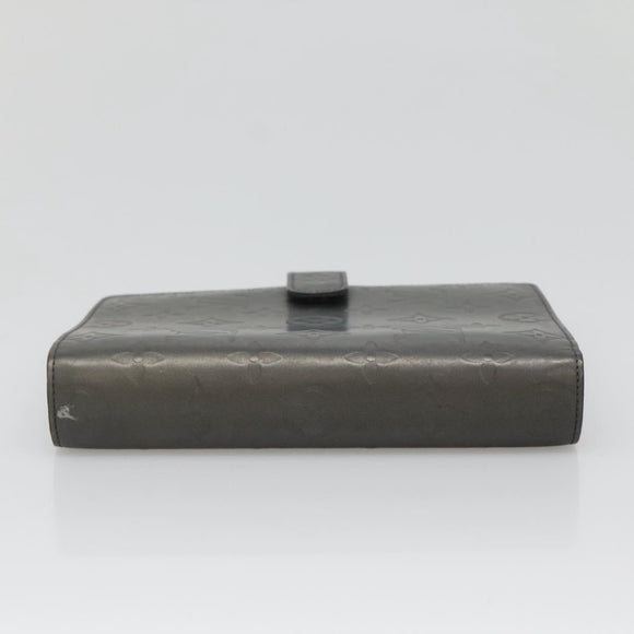 LOUIS VUITTON Monogram Mat Agenda MM Day Planner Cover Gray R20925 Auth 139494