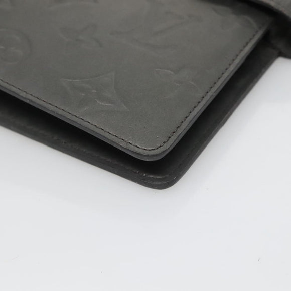 LOUIS VUITTON Monogram Mat Agenda MM Day Planner Cover Gray R20925 Auth 139494