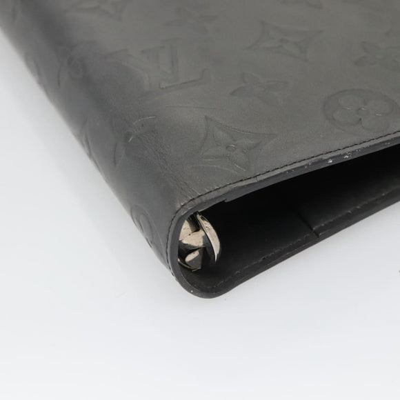 LOUIS VUITTON Monogram Mat Agenda MM Day Planner Cover Gray R20925 Auth 139494