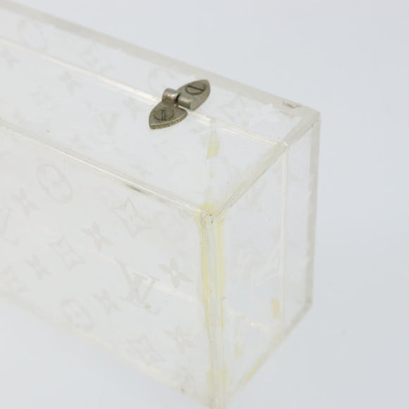 LOUIS VUITTON Monogram Clear Box Jewelry Box plastic Clear LV Auth 139495