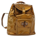 GUCCI Bamboo Backpack Patent leather Outlet Gold 003 1705 0030 Auth 139519-1