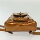 GUCCI Bamboo Backpack Patent leather Outlet Gold 003 1705 0030 Auth 139519-13