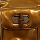 GUCCI Bamboo Backpack Patent leather Outlet Gold 003 1705 0030 Auth 139519-18
