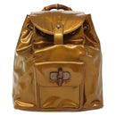 GUCCI Bamboo Backpack Patent leather Outlet Gold 003 1705 0030 Auth 139519-2