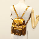 GUCCI Bamboo Backpack Patent leather Outlet Gold 003 1705 0030 Auth 139519-27