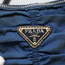 PRADA Accessory Pouch Nylon Blue Gold Auth 139522-14