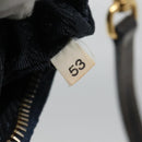 PRADA Accessory Pouch Nylon Blue Gold Auth 139522-20