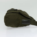 PRADA Shoulder Bag Nylon Khaki Silver Auth 139526-5
