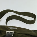 PRADA Shoulder Bag Nylon Khaki Silver Auth 139526-8