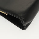 Salvatore Ferragamo Chain Vala Shoulder Bag Leather Black Gold Auth 139529-12