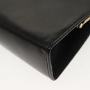 Salvatore Ferragamo Chain Vala Shoulder Bag Leather Black Gold Auth 139529-13