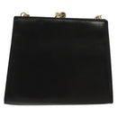 Salvatore Ferragamo Chain Vala Shoulder Bag Leather Black Gold Auth 139529-3