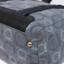 Salvatore Ferragamo Gancini Tote Bag Canvas Blue Gold Auth 139532-15