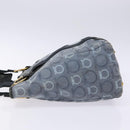 Salvatore Ferragamo Gancini Tote Bag Canvas Blue Gold Auth 139532-4