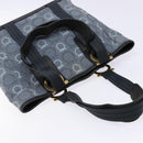 Salvatore Ferragamo Gancini Tote Bag Canvas Blue Gold Auth 139532-6