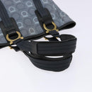 Salvatore Ferragamo Gancini Tote Bag Canvas Blue Gold Auth 139532-7