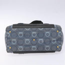 Salvatore Ferragamo Gancini Tote Bag Canvas Blue Gold Auth 139532-5