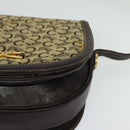 CELINE C Sulky Shoulder Bag Canvas Beige Gold Auth 139534-14