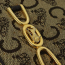 CELINE C Sulky Shoulder Bag Canvas Beige Gold Auth 139534-17