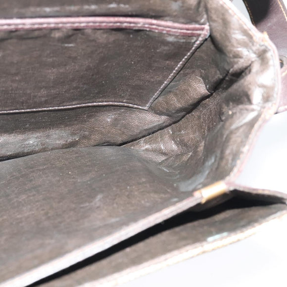 CELINE C Sulky Shoulder Bag Canvas Beige Gold Auth 139534