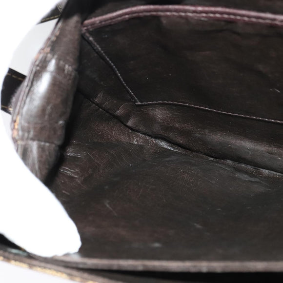 CELINE C Sulky Shoulder Bag Canvas Beige Gold Auth 139534