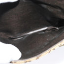 CELINE C Sulky Shoulder Bag Canvas Beige Gold Auth 139534-21