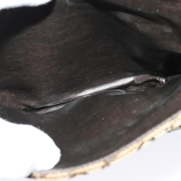 CELINE C Sulky Shoulder Bag Canvas Beige Gold Auth 139534