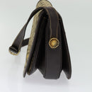 CELINE C Sulky Shoulder Bag Canvas Beige Gold Auth 139534-4