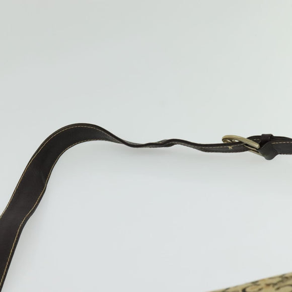 CELINE C Sulky Shoulder Bag Canvas Beige Gold Auth 139534