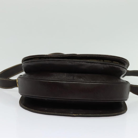 CELINE C Sulky Shoulder Bag Canvas Beige Gold Auth 139534