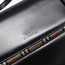 Burberrys Nova Check Tote Bag Leather Beige Black Auth 139536-17