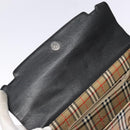Burberrys Nova Check Tote Bag Leather Beige Black Auth 139536-10