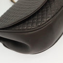 BALLY Chain Shoulder Bag Leather Gray Gold Auth 139538-10