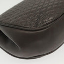 BALLY Chain Shoulder Bag Leather Gray Gold Auth 139538-12