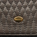 BALLY Chain Shoulder Bag Leather Gray Gold Auth 139538-14