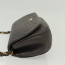BALLY Chain Shoulder Bag Leather Gray Gold Auth 139538-5
