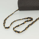 BALLY Chain Shoulder Bag Leather Gray Gold Auth 139538-7