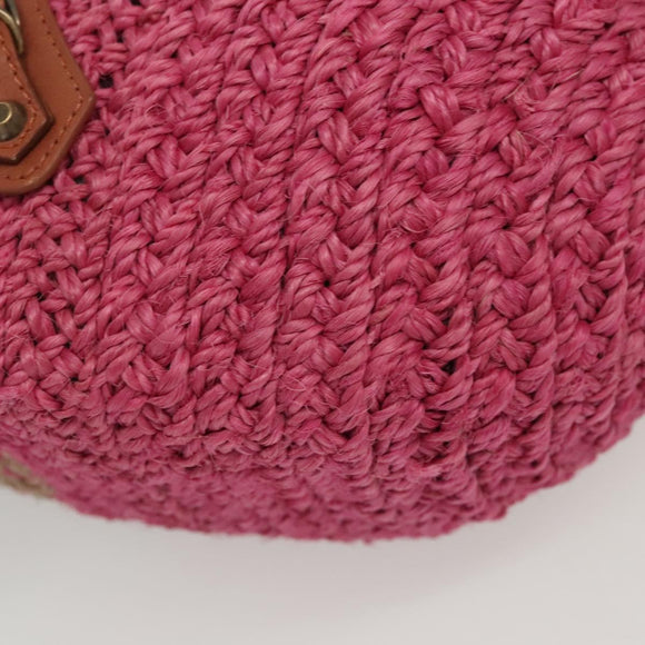 BALENCIAGA Vanier Tote Bag Raffia Pink 286370 Auth 139539