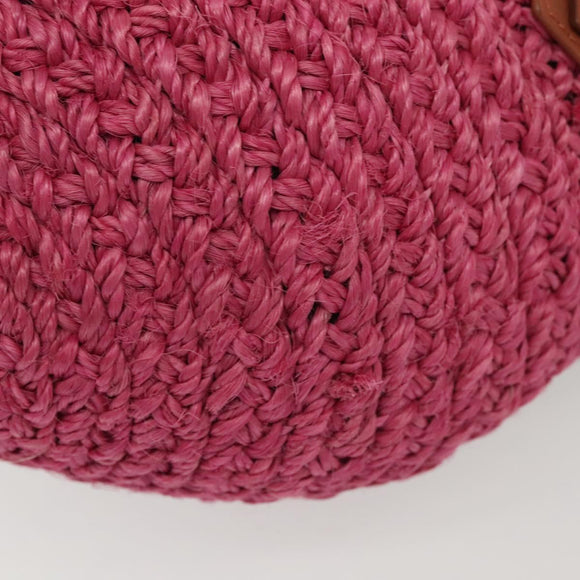 BALENCIAGA Vanier Tote Bag Raffia Pink 286370 Auth 139539