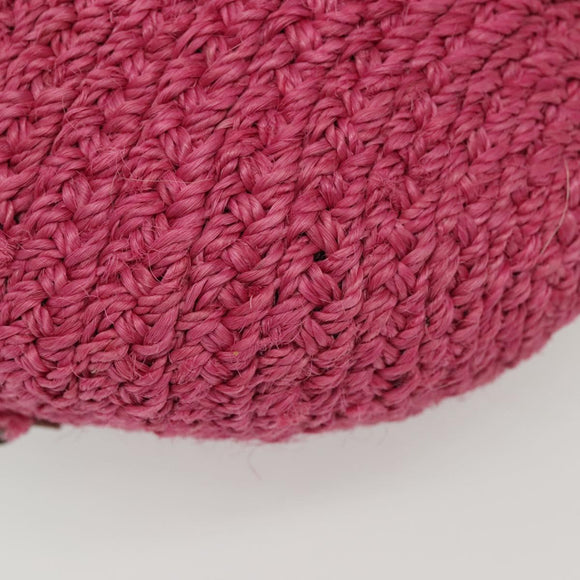 BALENCIAGA Vanier Tote Bag Raffia Pink 286370 Auth 139539