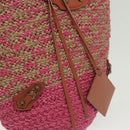 BALENCIAGA Vanier Tote Bag Raffia Pink 286370 Auth 139539-10