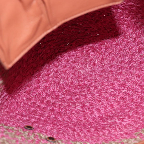 BALENCIAGA Vanier Tote Bag Raffia Pink 286370 Auth 139539