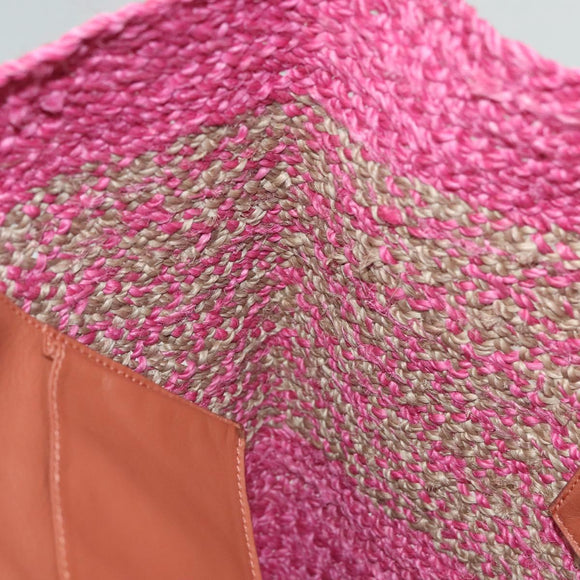 BALENCIAGA Vanier Tote Bag Raffia Pink 286370 Auth 139539