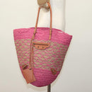 BALENCIAGA Vanier Tote Bag Raffia Pink 286370 Auth 139539-22