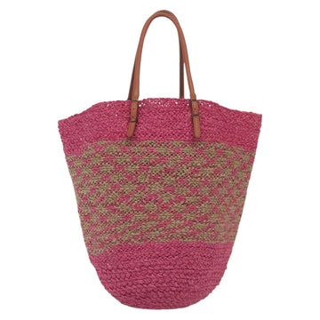 BALENCIAGA Vanier Tote Bag Raffia Pink 286370 Auth 139539 - 0