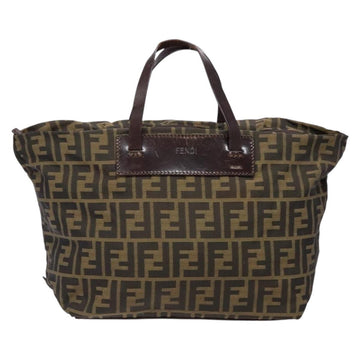 FENDI Zucca Canvas Hand Bag Black Brown Auth 139541 - 0