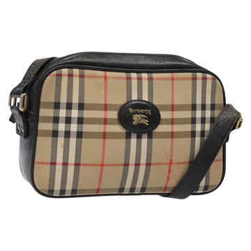 Burberrys Nova Check Shoulder Bag Canvas Beige Gold Auth 139542